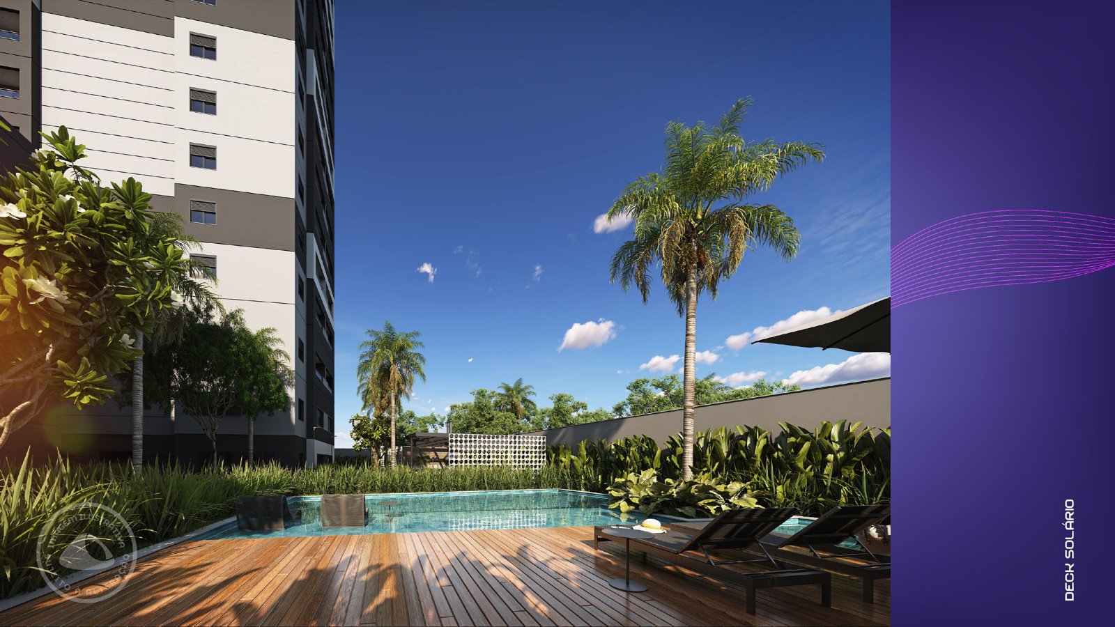Piscina e deck solário — Abiatar Conecta Capão